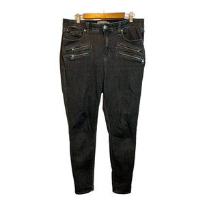 Torrid Jeans Women's 18 Tall Sky High Skinny Denim Black Moto